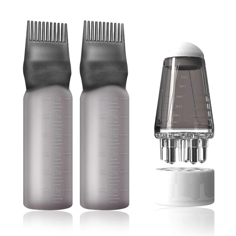 2/3pcs Hair Growth Essential Oil Applicator Bottle &amp; 1ml Scalp Massage Comb Set - Anti-Loss, Scalp Care Tools for All Hair Types