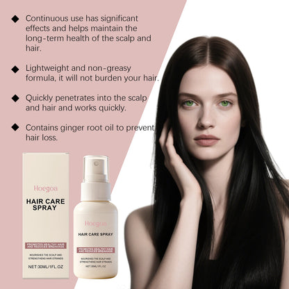 Hair care spray, gently nourishes the scalp, strengthens hair, adds shine, smoothness, and freshness, protects hair.