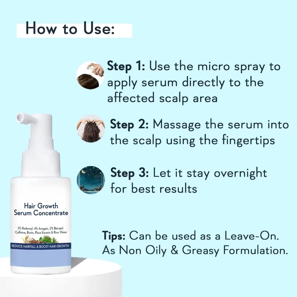 Hair Nourishing Serum Concentrate 3%Redensyl 4%Anagain 2%Baicapil Phytokeratin Rice Water Deep Conditioning Hair