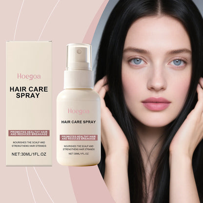 Hair care spray, gently nourishes the scalp, strengthens hair, adds shine, smoothness, and freshness, protects hair.