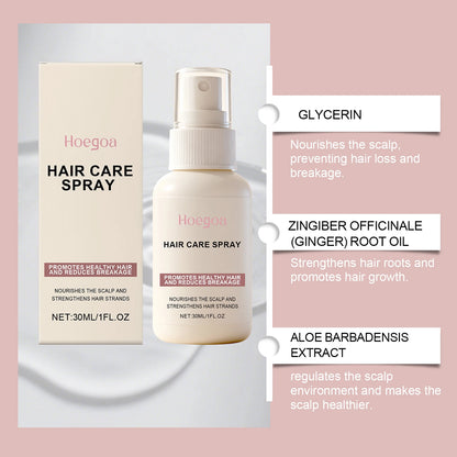 Hair care spray, gently nourishes the scalp, strengthens hair, adds shine, smoothness, and freshness, protects hair.