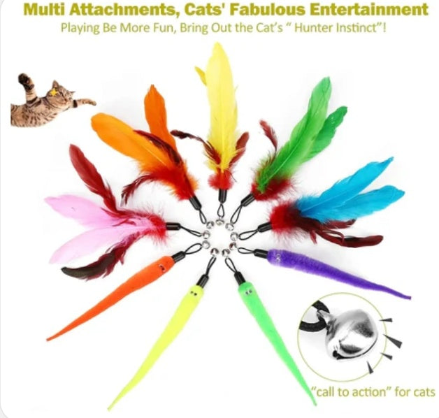 9-Piece Cat Teaser Replacement Attachment Set