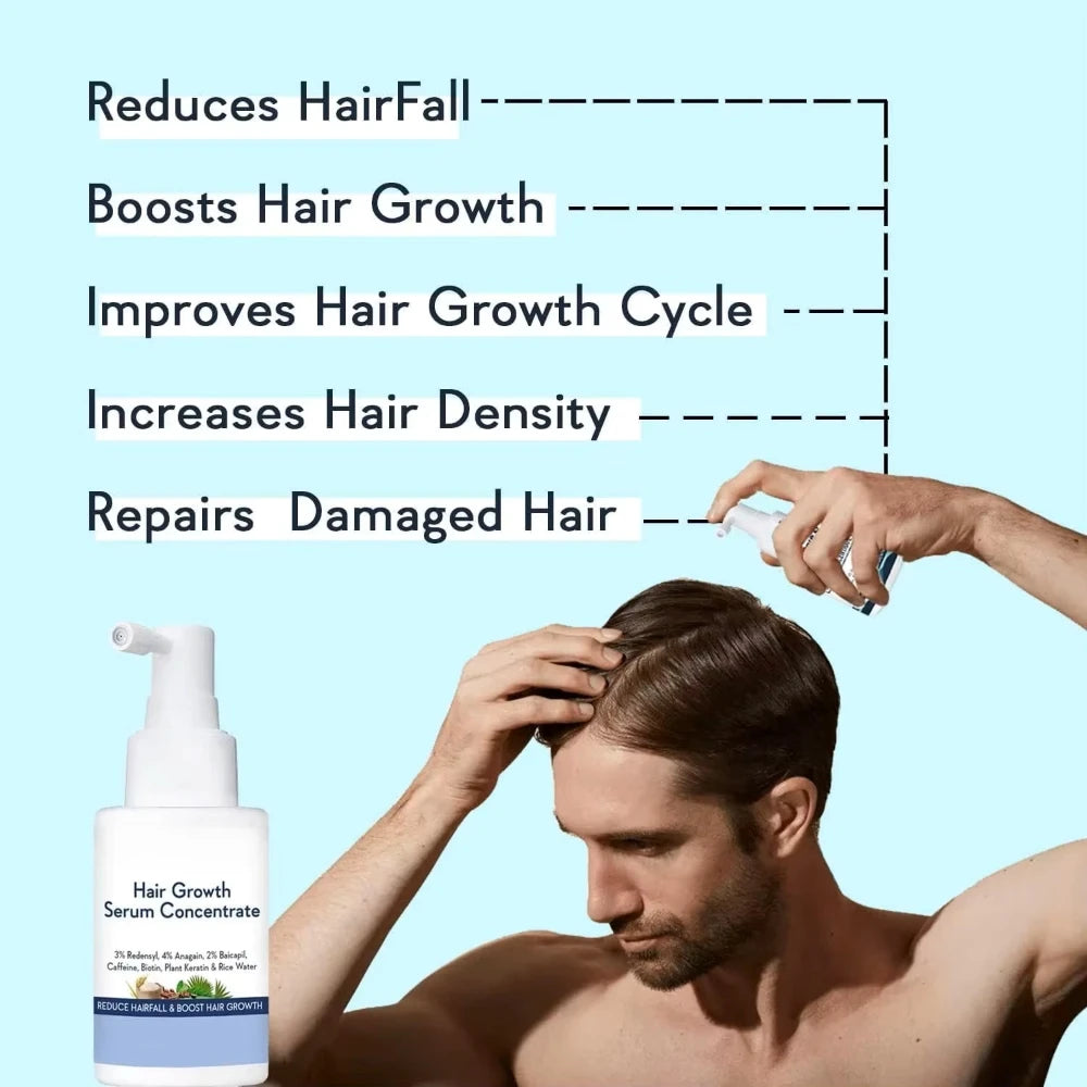 Hair Nourishing Serum Concentrate 3%Redensyl 4%Anagain 2%Baicapil Phytokeratin Rice Water Deep Conditioning Hair